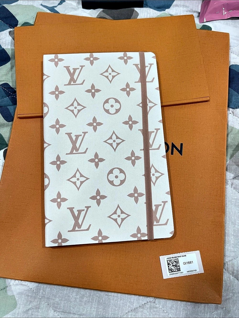 Louis Vuitton Jane Notebook MM Monogram Dune White & Brown